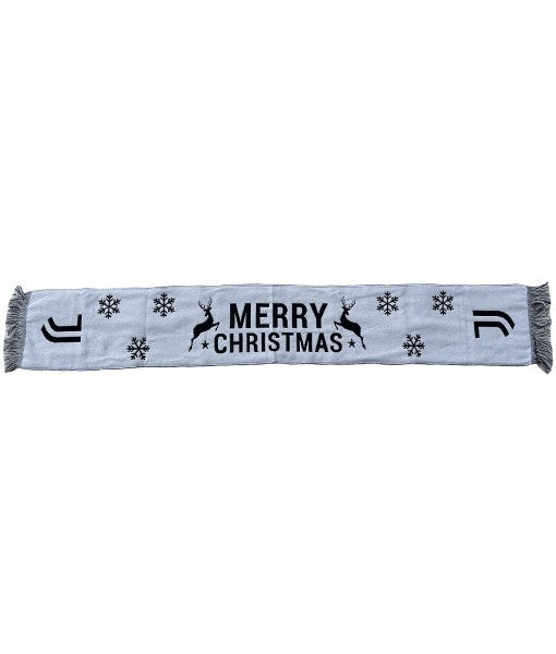 SCIARPA JUVENTUS UFFICIALE JACQUARD BIANCA NATALIZIA MERRY CHRISTMAS